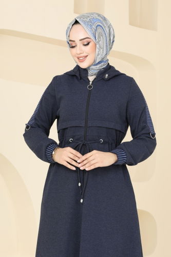 moda selvim Abaya 2552SL432 Navy Blue - Thumbnail