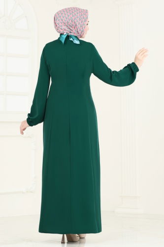 moda selvim Abaya 2568SL432 Emerald - Thumbnail