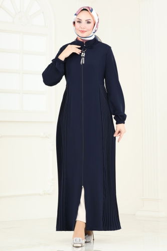 moda selvim Abaya 2568SL432 Navy Blue - Thumbnail