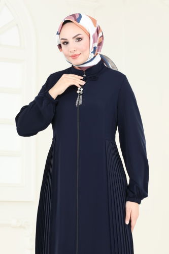 moda selvim Abaya 2568SL432 Navy Blue - Thumbnail