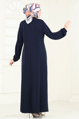 moda selvim Abaya 2568SL432 Navy Blue - Thumbnail