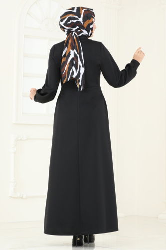 moda selvim Abaya 2569SL432 Black - Thumbnail