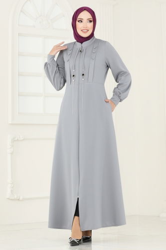 moda selvim Abaya 2569SL432 Gray - Thumbnail