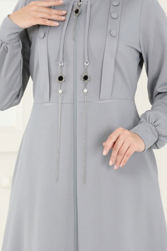 moda selvim Abaya 2569SL432 Gray - Thumbnail