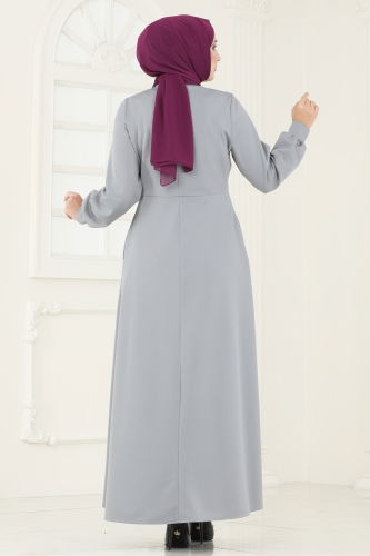 moda selvim Abaya 2569SL432 Gray - Thumbnail