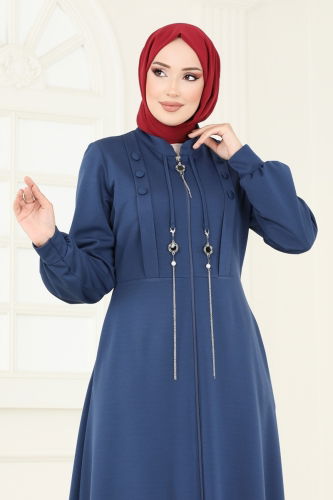 moda selvim Abaya 2569SL432 Indigo - Thumbnail