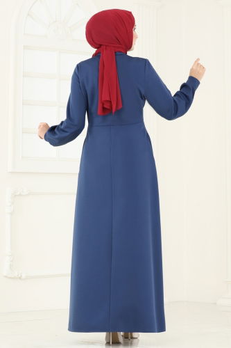 moda selvim Abaya 2569SL432 Indigo - Thumbnail