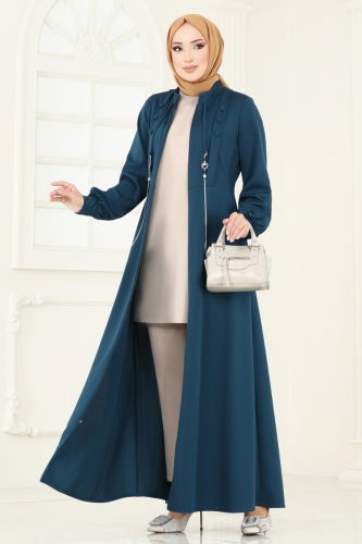 moda selvim Abaya 2569SL432 Petroleum - Thumbnail