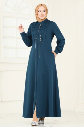 moda selvim Abaya 2569SL432 Petroleum - Thumbnail