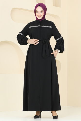 moda selvim Abaya 2570SL432 Black - Thumbnail