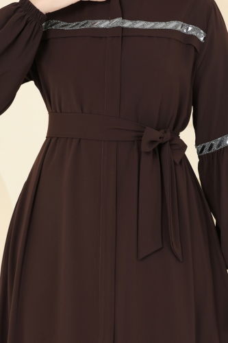 moda selvim Abaya 2570SL432 Brown - Thumbnail