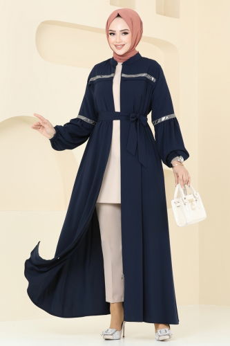 moda selvim Abaya 2570SL432 Navy Blue - Thumbnail