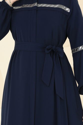 moda selvim Abaya 2570SL432 Navy Blue - Thumbnail