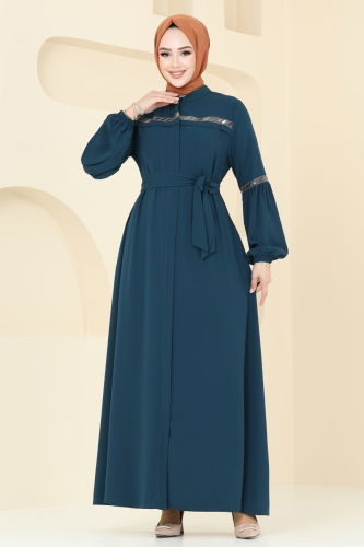 moda selvim Abaya 2570SL432 Petroleum - Thumbnail