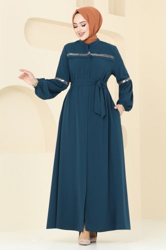 moda selvim Abaya 2570SL432 Petroleum - Thumbnail