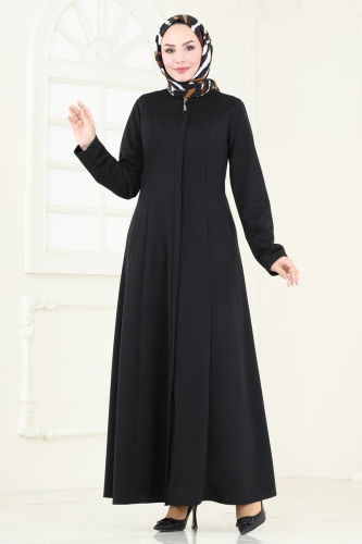 moda selvim Abaya 2574SL432 Black - Thumbnail