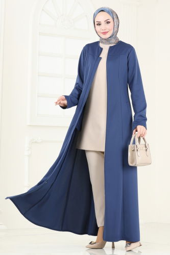 moda selvim Abaya 2574SL432 Indigo - Thumbnail