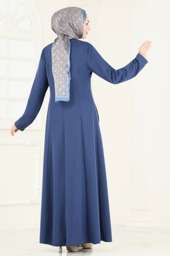 moda selvim Abaya 2574SL432 Indigo - Thumbnail