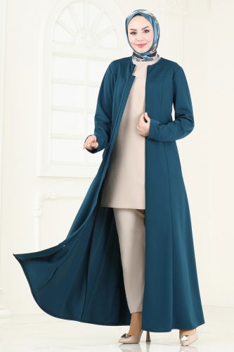 moda selvim Abaya 2574SL432 Petroleum - Thumbnail