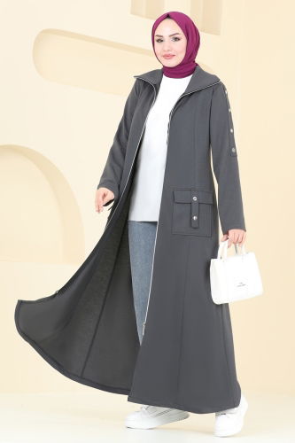 moda selvim Abaya 2593SL432 Anthracite - Thumbnail