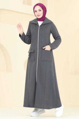 moda selvim Abaya 2593SL432 Anthracite - Thumbnail