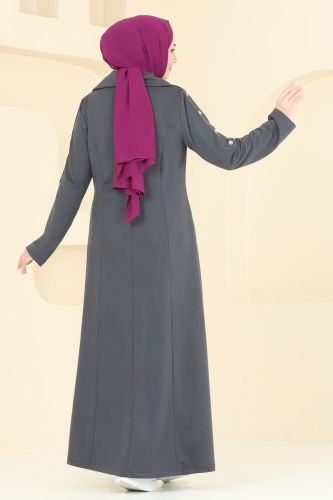 moda selvim Abaya 2593SL432 Anthracite - Thumbnail