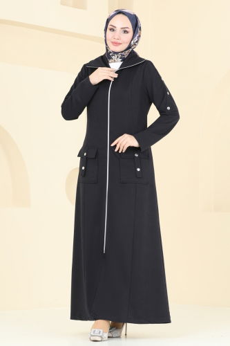 moda selvim Abaya 2593SL432 Navy Blue - Thumbnail