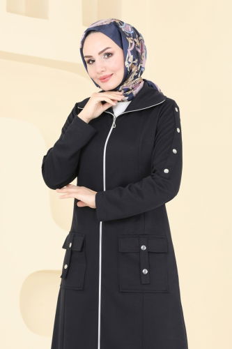 moda selvim Abaya 2593SL432 Navy Blue - Thumbnail