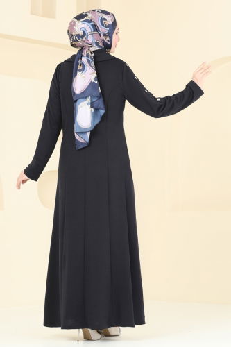 moda selvim Abaya 2593SL432 Navy Blue - Thumbnail