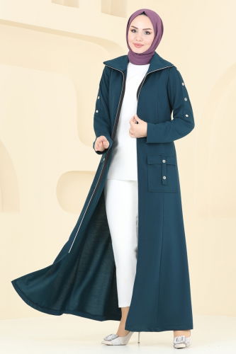 moda selvim Abaya 2593SL432 Petroleum - Thumbnail