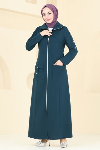 moda selvim Abaya 2593SL432 Petroleum - Thumbnail