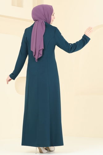 moda selvim Abaya 2593SL432 Petroleum - Thumbnail