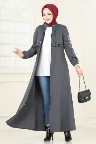 moda selvim Abaya 2597SL432 Anthracite - Thumbnail