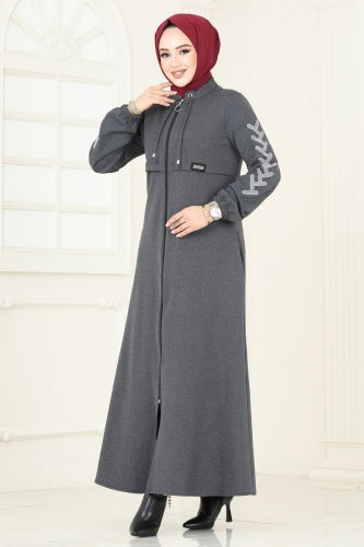 moda selvim Abaya 2597SL432 Anthracite - Thumbnail