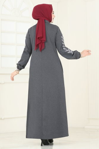 moda selvim Abaya 2597SL432 Anthracite - Thumbnail