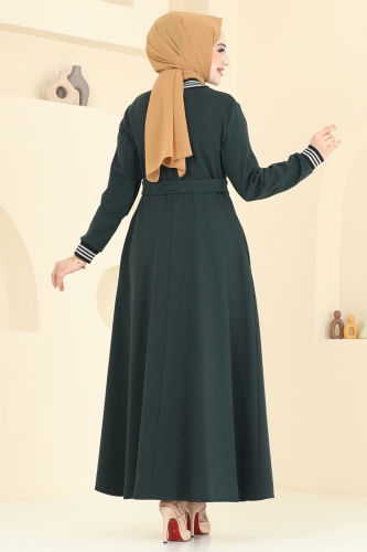 moda selvim Abaya 2607SL432 Emerald - Thumbnail