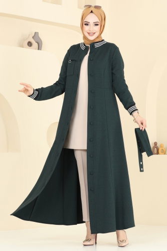 moda selvim Abaya 2607SL432 Emerald - Thumbnail