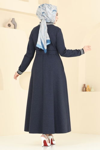 moda selvim عباءة كحلي 2607SL432 - Thumbnail