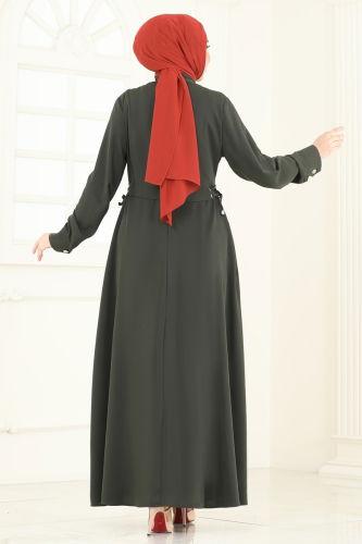 moda selvim Abaya 2612SL432 Khaki - Thumbnail