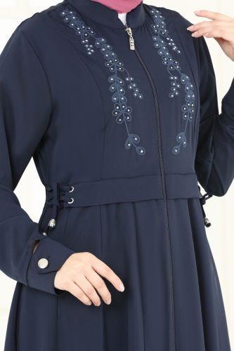 moda selvim Abaya 2612SL432 Navy Blue - Thumbnail