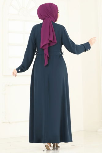 moda selvim Abaya 2612SL432 Petroleum - Thumbnail