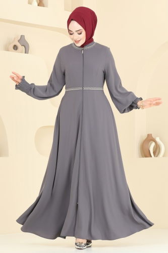 moda selvim Abaya 2613SL432 Anthracite - Thumbnail