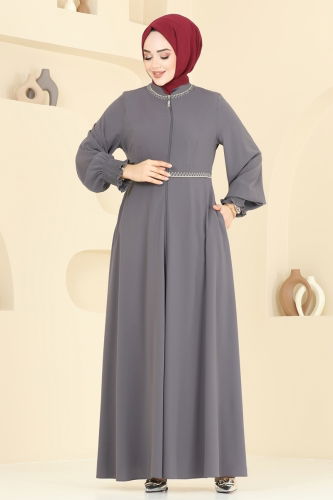 moda selvim Abaya 2613SL432 Anthracite - Thumbnail