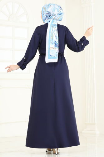 moda selvim عباءة كحلي 2615SL432 - Thumbnail