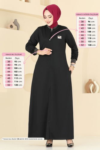 moda selvim Abaya 2618SL432 Black - Thumbnail