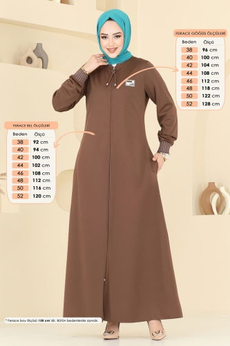 moda selvim Abaya 2618SL432 Brown - Thumbnail