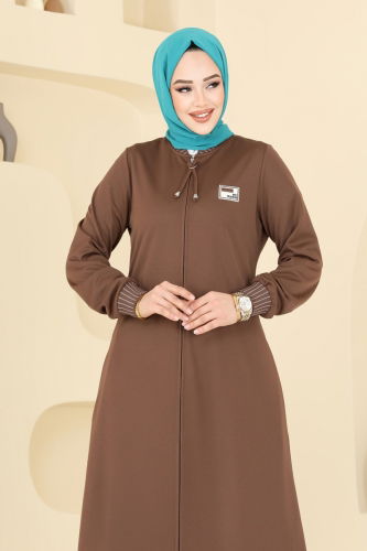 moda selvim Abaya 2618SL432 Brown - Thumbnail