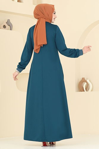 moda selvim Abaya 2618SL432 Petroleum - Thumbnail