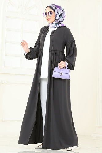 moda selvim Abaya 2638SL432 Anthracite - Thumbnail