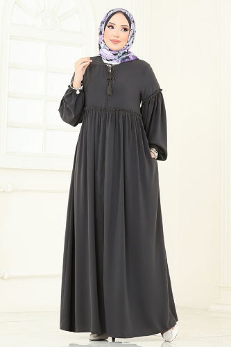 moda selvim Abaya 2638SL432 Anthracite - Thumbnail